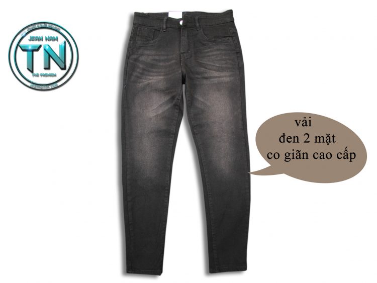 Dài jeans nam co giãn vải đen 2 mặt DTD01